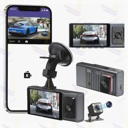 دوربین ثبت وقایع خودرو 3 لنز مدل S4 -WiFi - ویوناتک