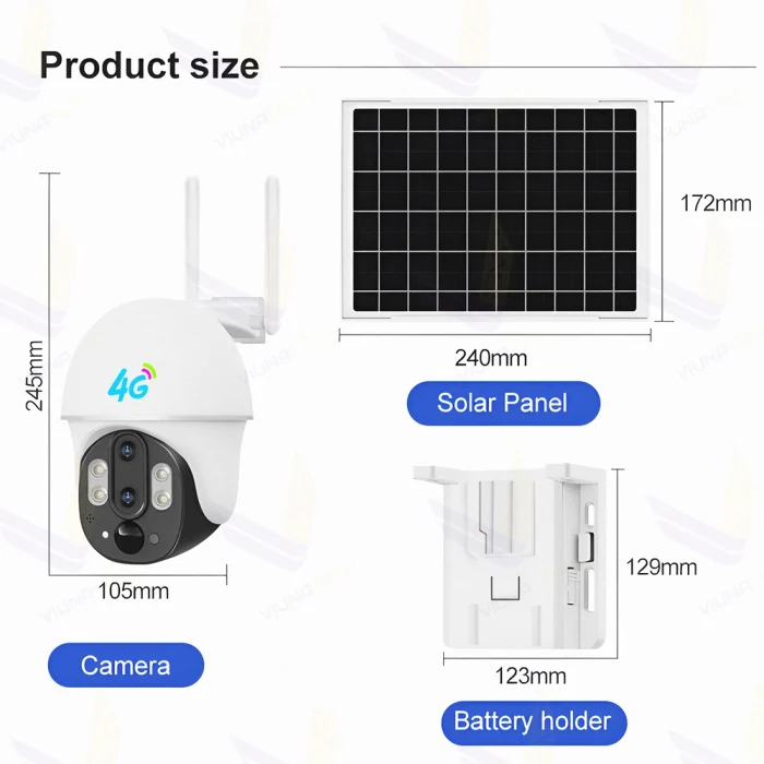 دوربین مینی اسپید دام سولار خورشیدی سیمکارتی V380 مدل VC6-DL-4G - ویوناتک