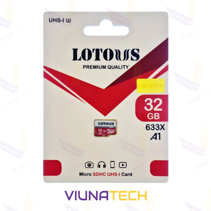 کارت حافظه‌ microSDHC لوتوس استاندارد U3 A1 مدل 633X ظرفیت 32 گیگابایت - ویوناتک