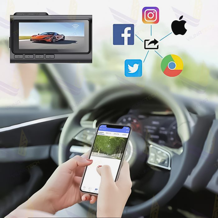 دوربین ثبت وقایع خودرو 2 لنز مدل A6 - wifi - ویوناتک